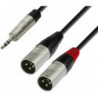 K4YWMM0180 - CABLE JACK 3.5 / DOUBLE XLR MALE 1.8M